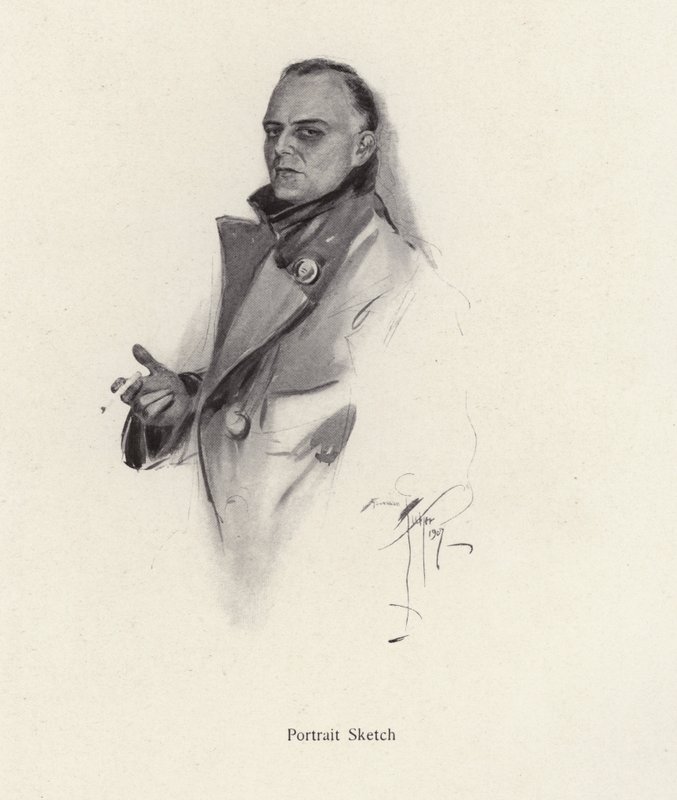 Portret van een man die een sigaret rookt door Harrison Fisher