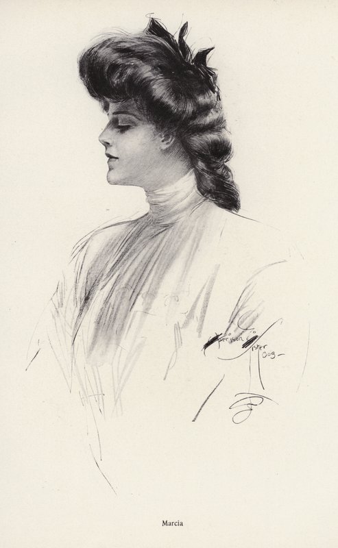 Portret van een vrouw genaamd Marcia door Harrison Fisher