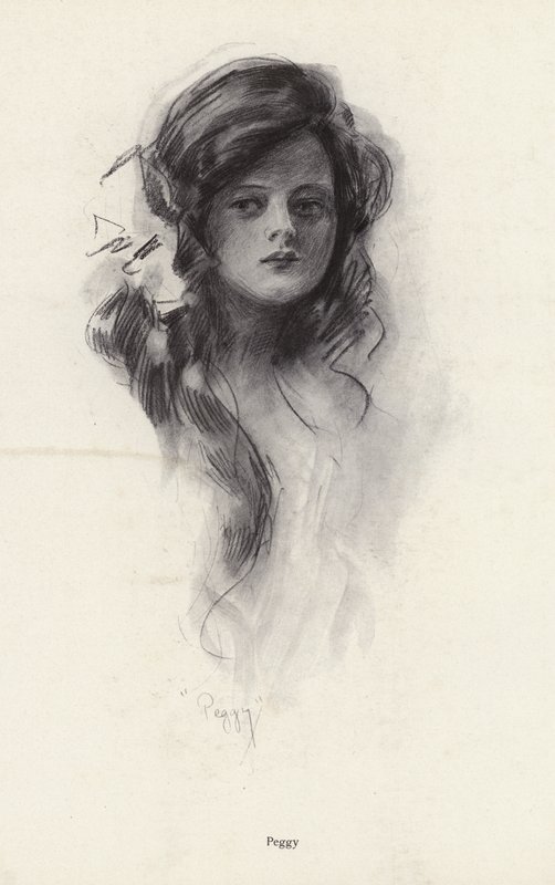 Portret van een jong meisje genaamd Peggy door Harrison Fisher