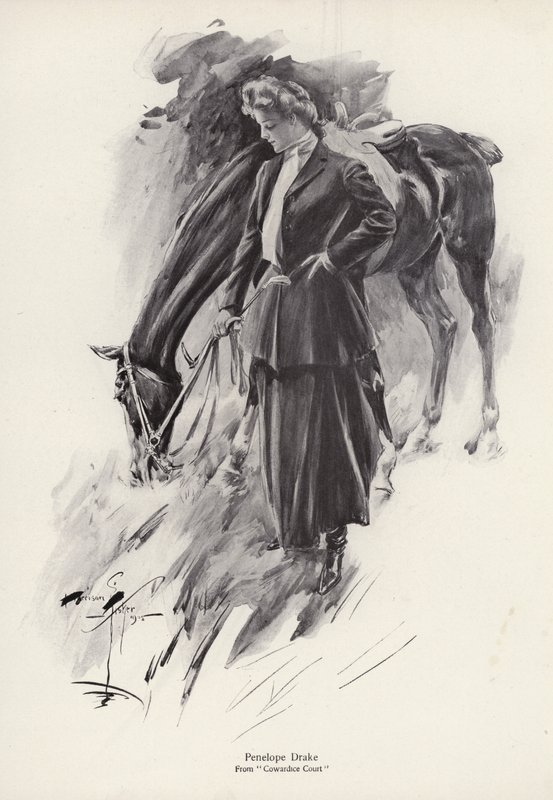 Het personage Penelope Drake uit de roman Cowardice Court, door George Barr McCutcheon door Harrison Fisher