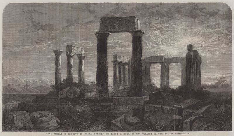 De Tempel van Minerva in Aegina, Griekenland door Harry John Johnson