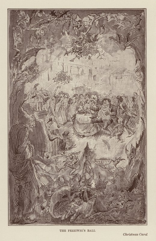Kerstboeken van Charles Dickens: Christmas Carol door Harry (after) Furniss