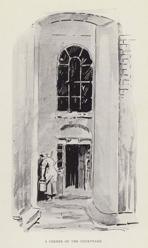 Een hoek van de binnenplaats door Harry Furniss