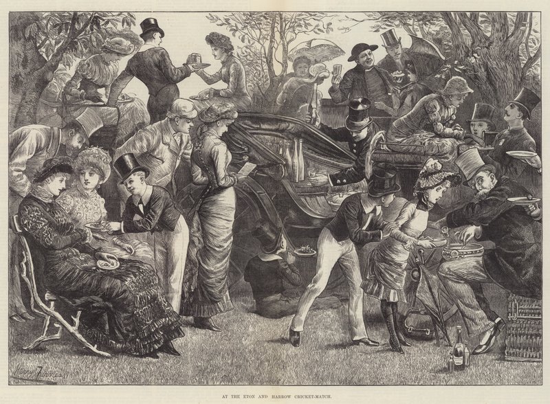Bij de Eton en Harrow cricketwedstrijd door Harry Furniss