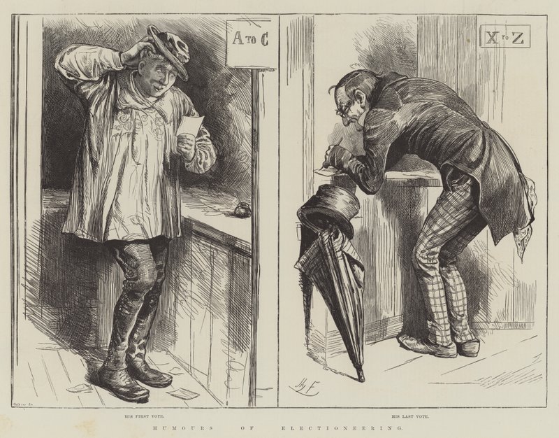 Humor van Verkiezingen door Harry Furniss