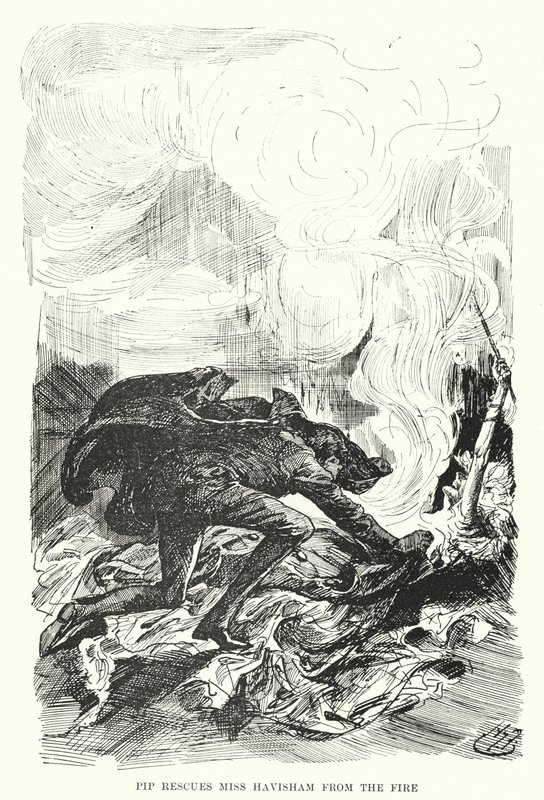 Illustratie voor Great Expectations door Charles Dickens (litho) door Harry Furniss