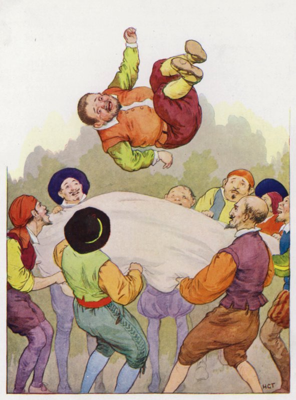 Illustratie voor Don Quichot (kleurenlitho) door Harry George Theaker