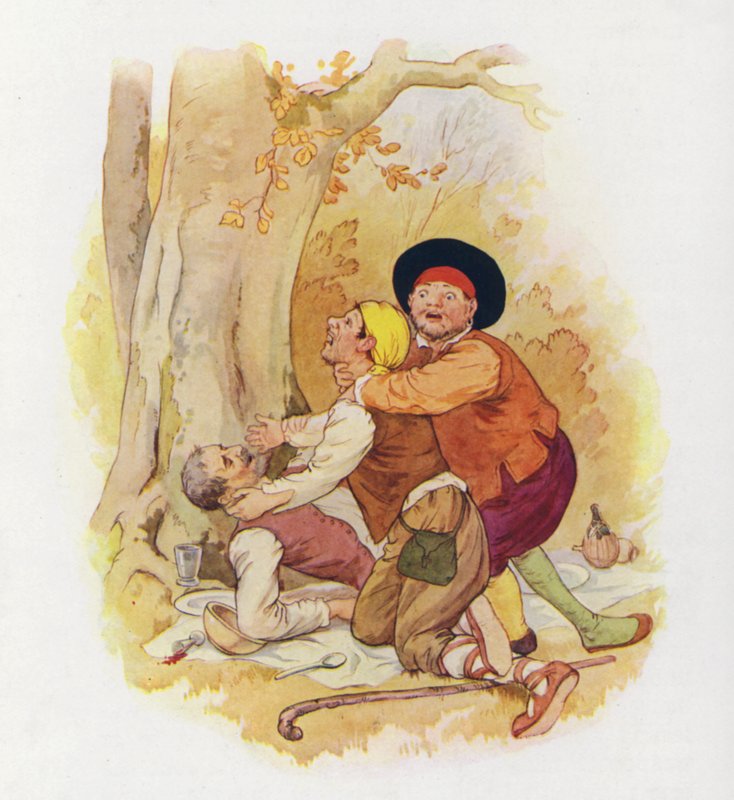Illustratie voor Don Quichot (kleurenlitho) door Harry George Theaker