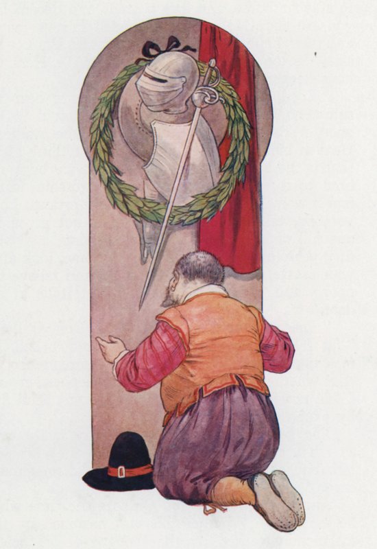 Illustratie voor Don Quichot (kleurenlitho) door Harry George Theaker