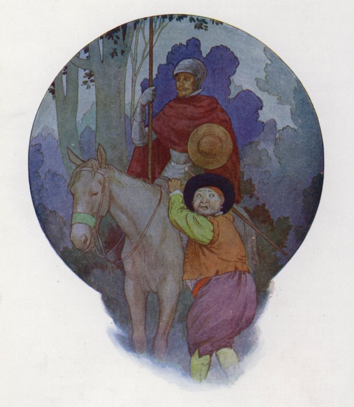Illustratie voor Don Quichot (kleurenlitho) door Harry George Theaker