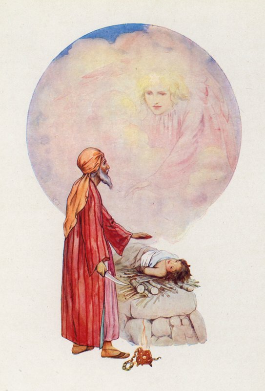 "Leg uw hand niet op de jongen" (kleurenlitho) door Harry George Theaker