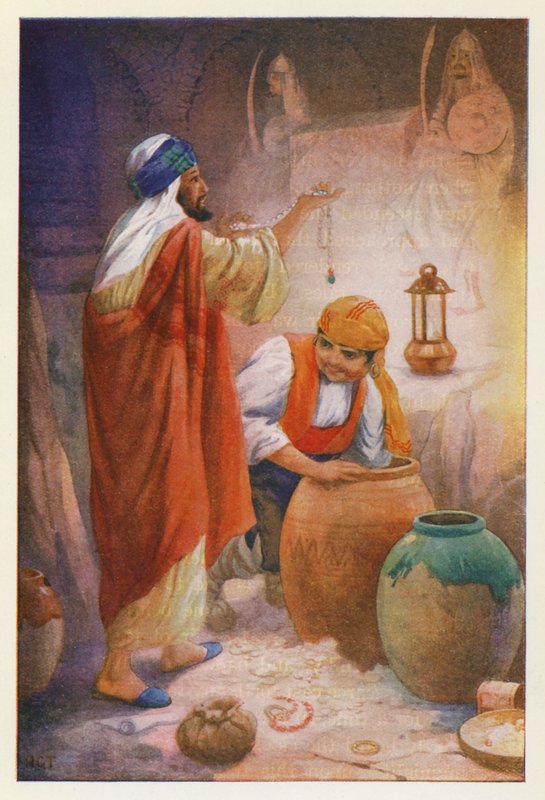 Peregil, de Gallego en de Moor (kleurenlitho) door Harry George Theaker