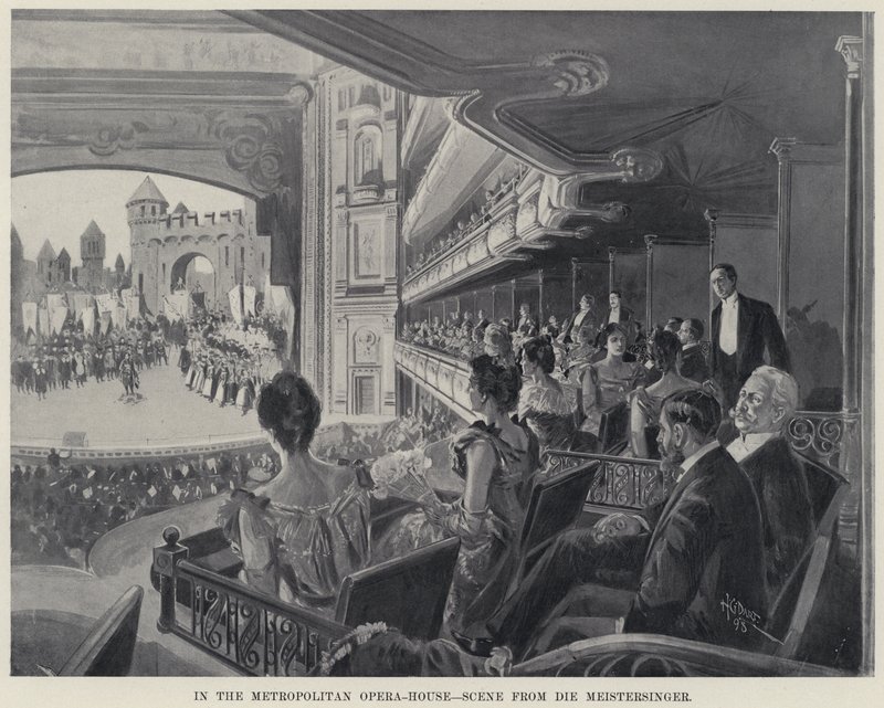 In het Metropolitan Opera-House, Scène uit Die Meistersinger door Harry Grant Dart