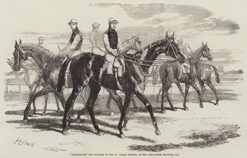 Imperieuse, de winnaar van de St Leger Stakes, op de Doncaster Meeting door Harry Hall