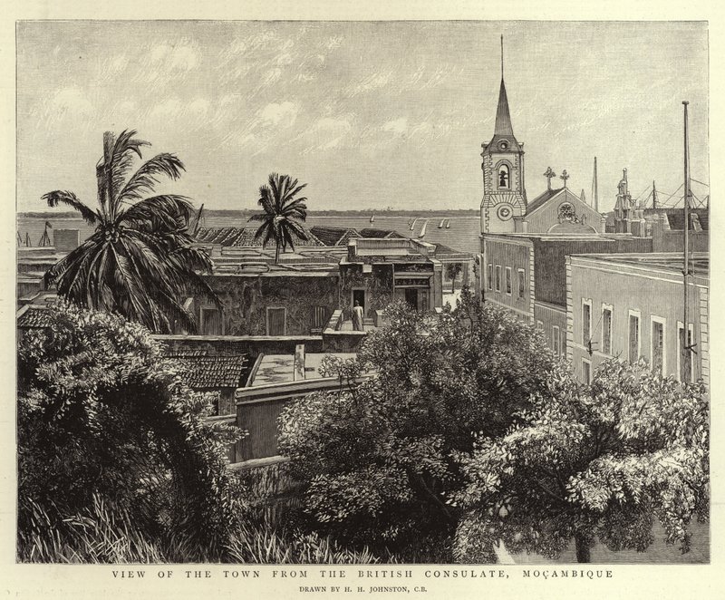 Uitzicht op de Stad vanaf het Britse Consulaat, Mozambique door Harry Hamilton Johnston