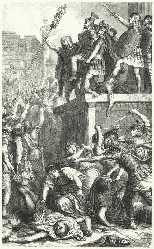 Opstand door de Pretoriaanse Wacht in het Oude Rome door Heinrich Leutemann