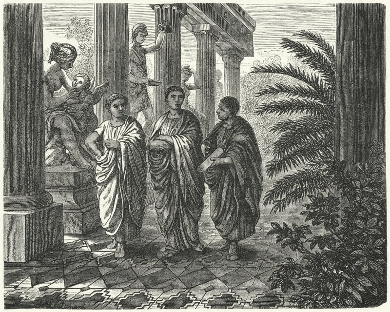 De Romeinse keizer Augustus, Gaius Maecenas en Vergilius door Heinrich Leutemann