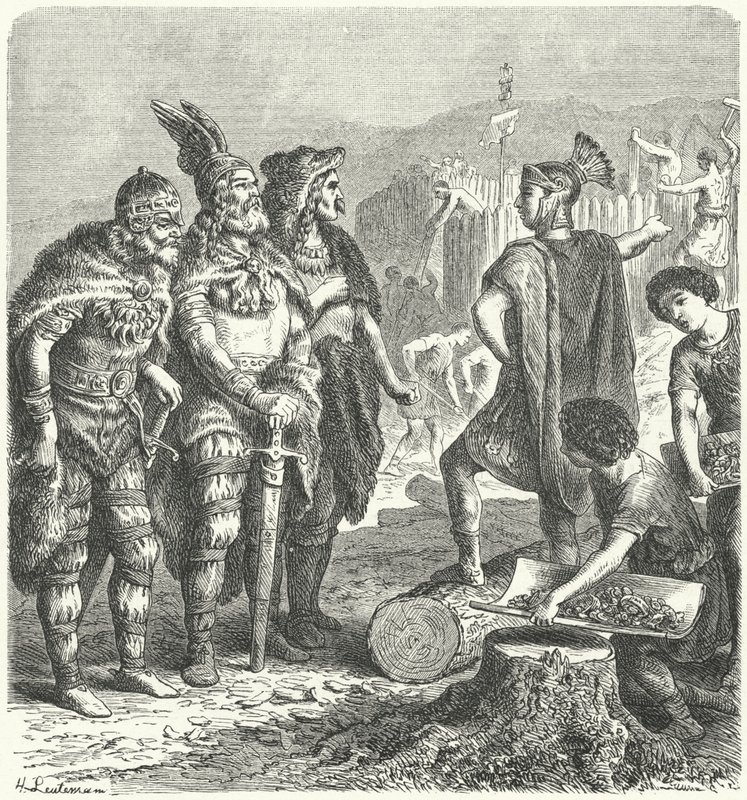 De Romeinse generaal Stilicho onderhandelt met de Goten, c400 door Heinrich Leutemann