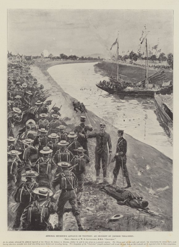 De Vooruitgang van Admiraal Seymour naar Tientsin, een Incident van Chinese Verraderlijkheid door Henry Charles Seppings Wright