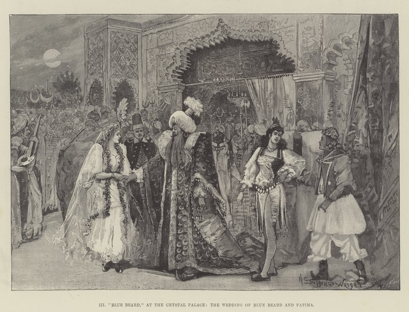 Blauwbaard, in het Crystal Palace, de bruiloft van Blauwbaard en Fatima door Henry Charles Seppings Wright