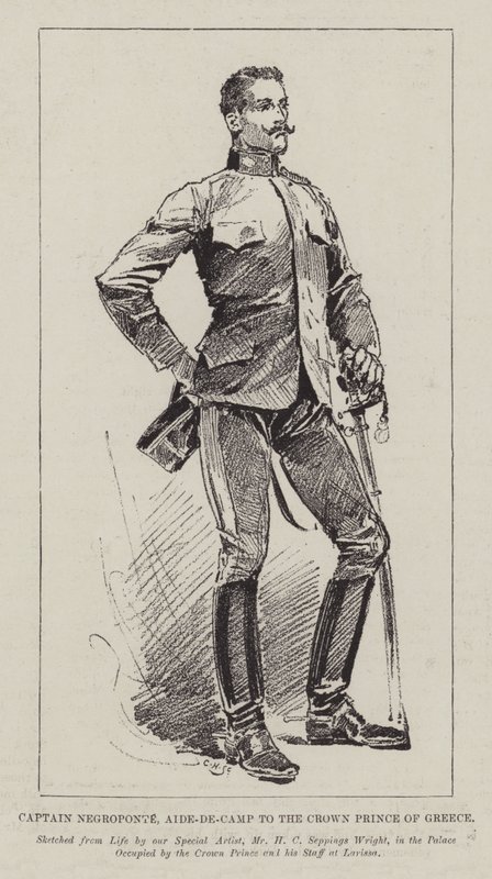 Kapitein Negroponte, Adjudant van de Kroonprins van Griekenland door Henry Charles Seppings Wright