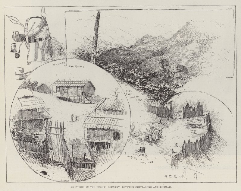 Schetsen in het Lushai-land, tussen Chittagong en Birma door Henry Charles Seppings Wright