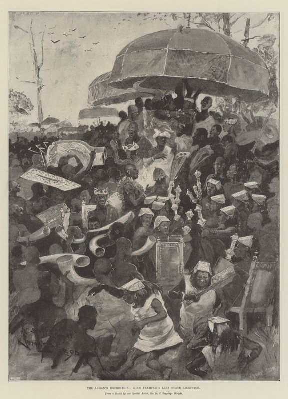 De Ashanti-expeditie, de laatste staatsontvangst van koning Prempeh door Henry Charles Seppings Wright