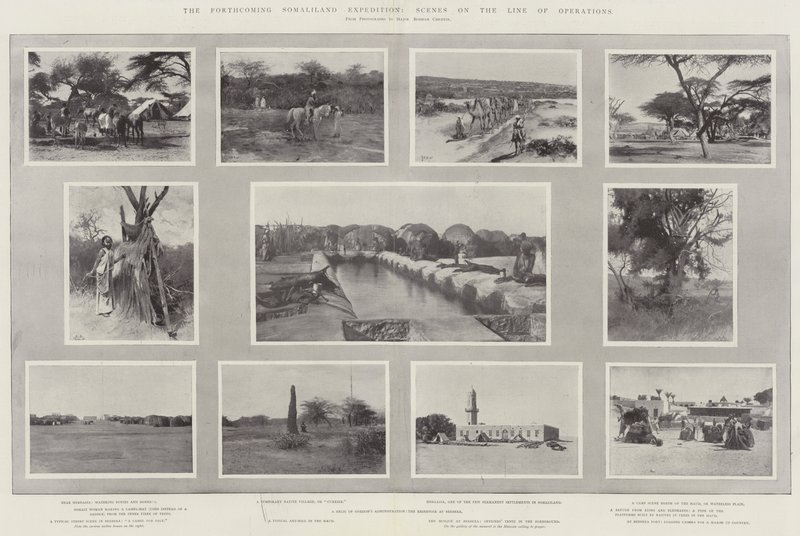 De aanstaande Somaliland-expeditie, scènes op de operatielijn door Henry Charles Seppings Wright