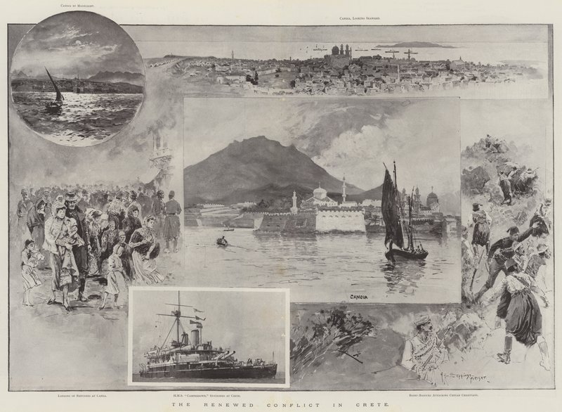 Het vernieuwde conflict op Kreta door Henry Charles Seppings Wright