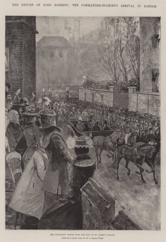 De terugkeer van Lord Roberts, de aankomst van de opperbevelhebber in Londen door Henry Charles Seppings Wright