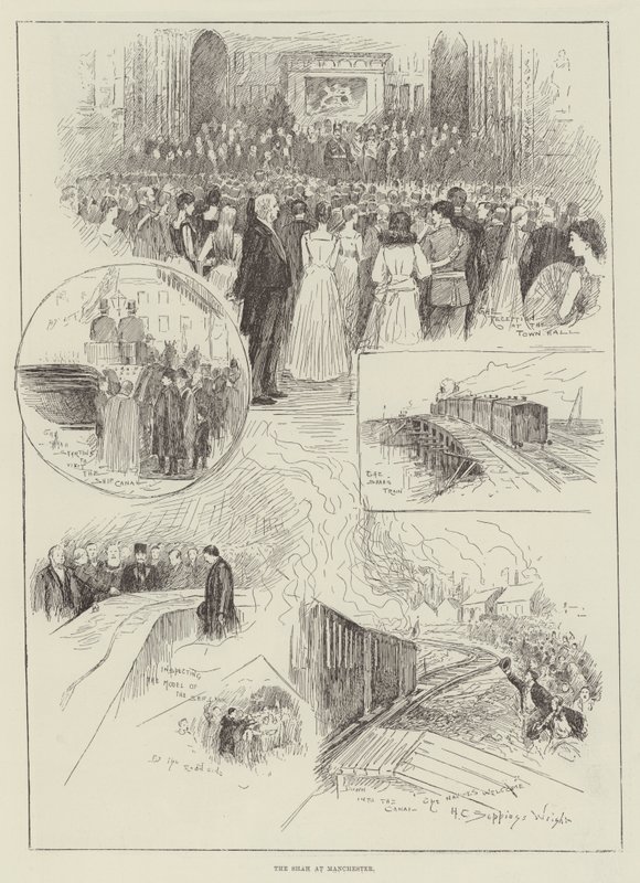 De sjah in Manchester door Henry Charles Seppings Wright