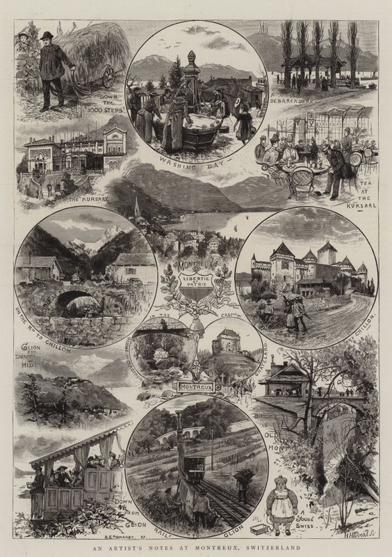 Aantekeningen van een kunstenaar in Montreux, Zwitserland door Henry Edward Tidmarsh