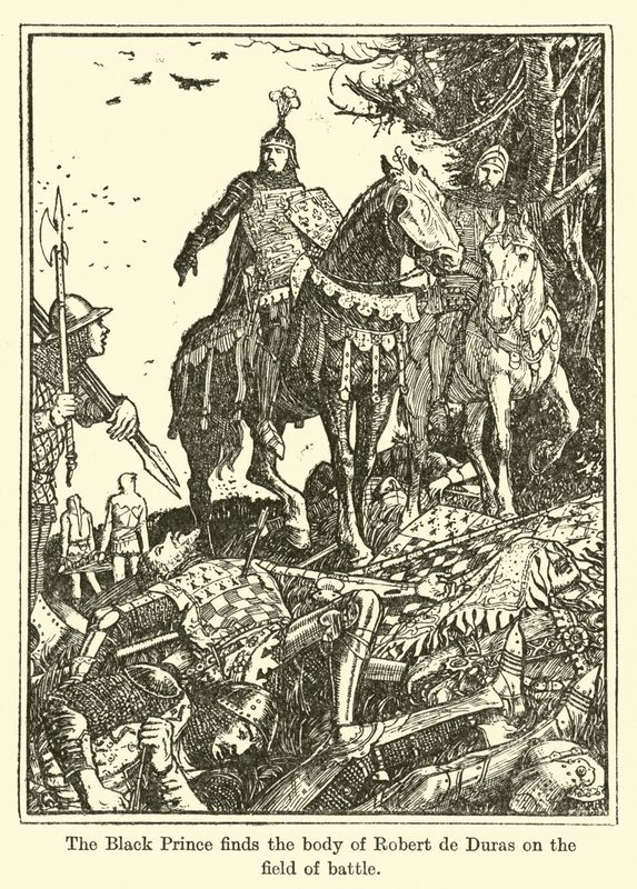 De Zwarte Prins vindt het lichaam van Robert de Duras op het slagveld door Henry Justice Ford