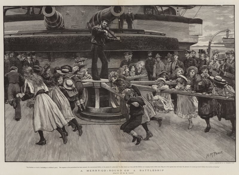 Een draaimolen op een slagschip door Henry Marriott Paget