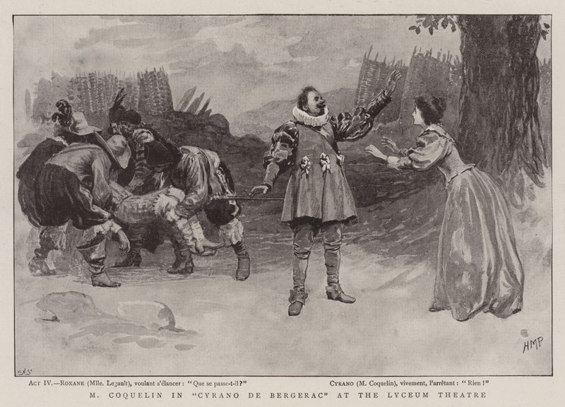 M Coquelin in Cyrano de Bergerac in het Lyceum Theatre door Henry Marriott Paget
