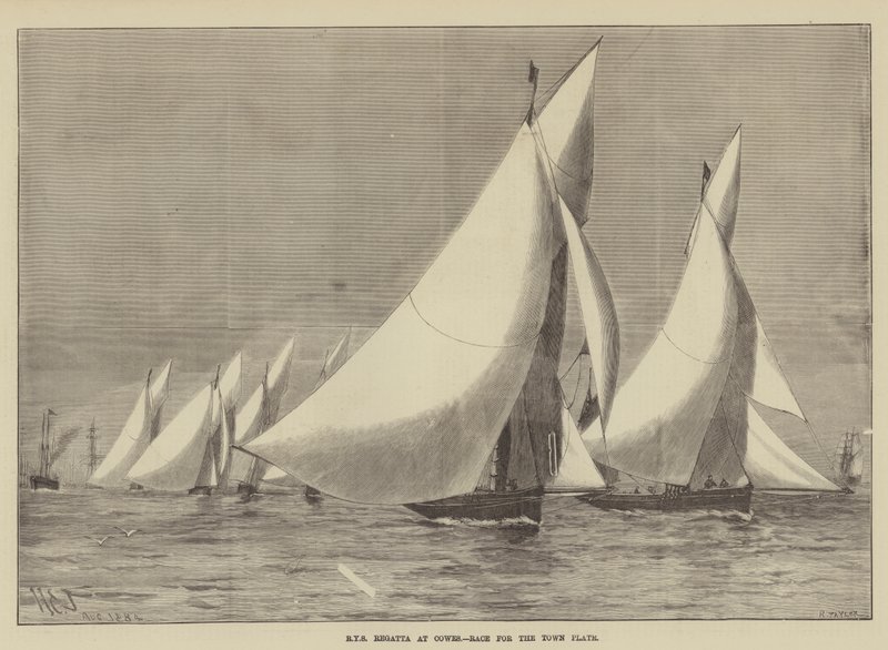 Royal Yacht Squadron Regatta bij Cowes, Race voor de Town Plate door Henry Spernon Tozer