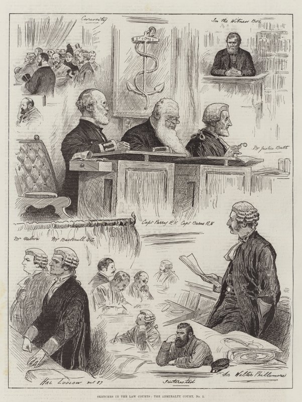 Schetsen in de Rechtbanken, het Admiraliteitsgerecht, Nr. 2 door Henry Stephen Ludlow