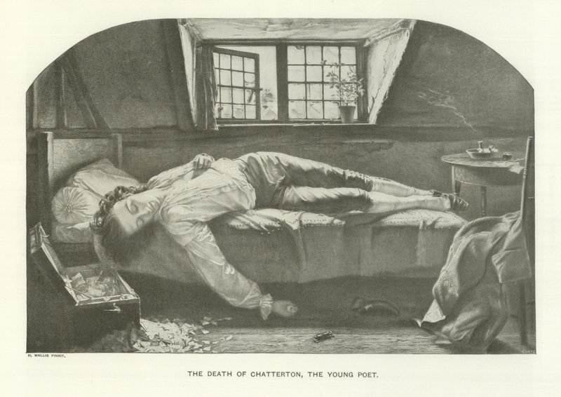 De dood van Chatterton, de jonge dichter door Henry Wallis