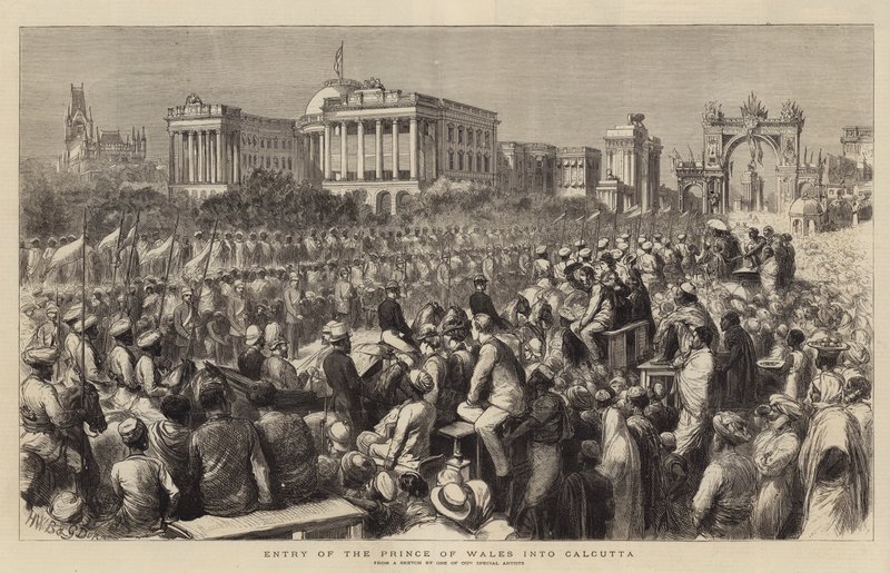 Intocht van de Prins van Wales in Calcutta door Henry William Brewer