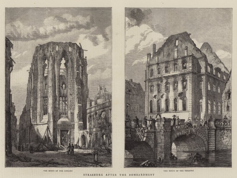 Straatsburg na het bombardement door Henry William Brewer