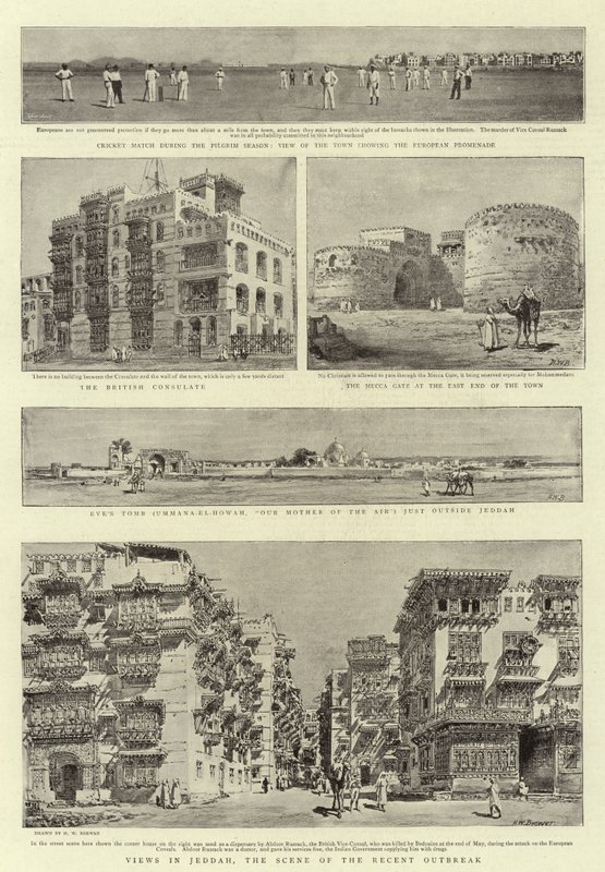 Uitzichten in Jeddah, de scène van de recente uitbraak door Henry William Brewer