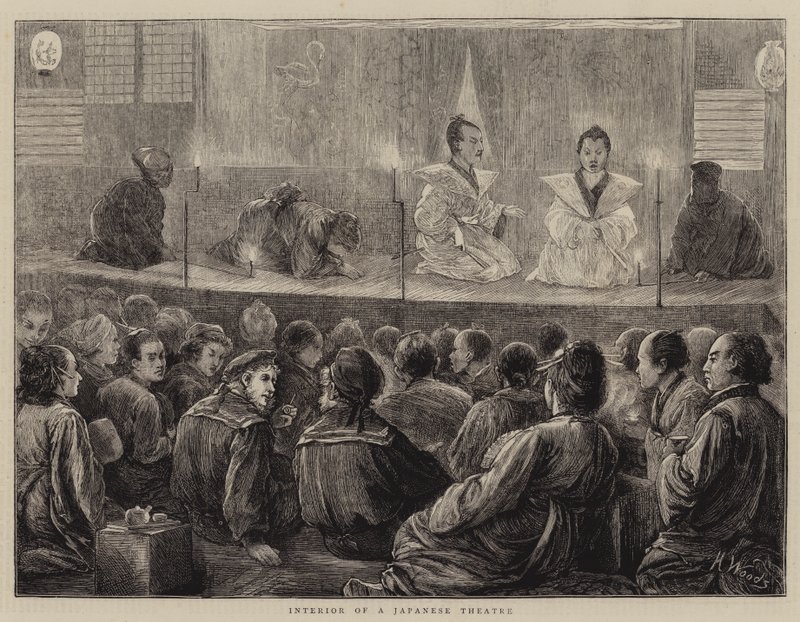 Interieur van een Japans Theater door Henry Woods