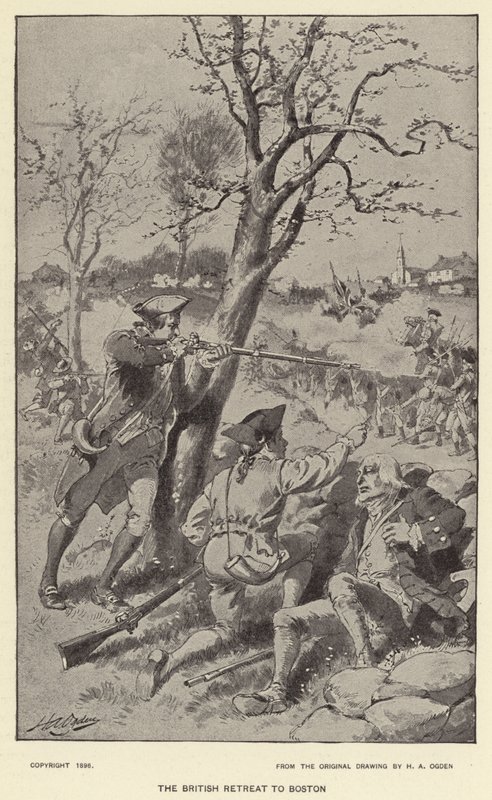 De Britse terugtocht naar Boston door Henry Alexander (after) Ogden