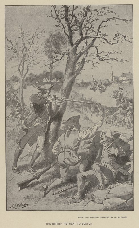 De Britse terugtocht naar Boston door Henry Alexander (after) Ogden
