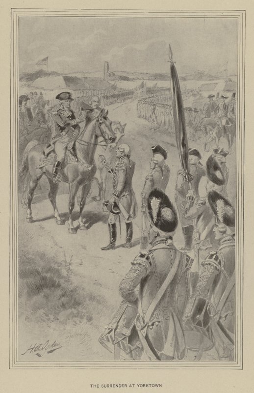 De overgave bij Yorktown door Henry Alexander (after) Ogden
