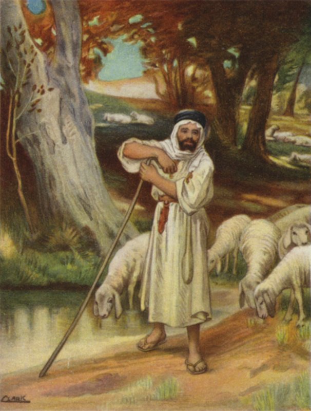Een herder en zijn kudde in Banias door Henry Andrew Harper
