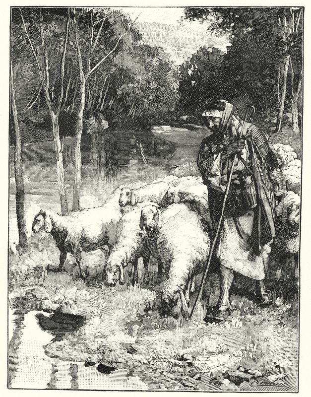 Een herder en zijn kudde in de Anti-Libanon door Henry Andrew Harper
