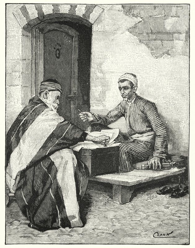 Een oosterse schrijver die een brief verzegelt door Henry Andrew Harper