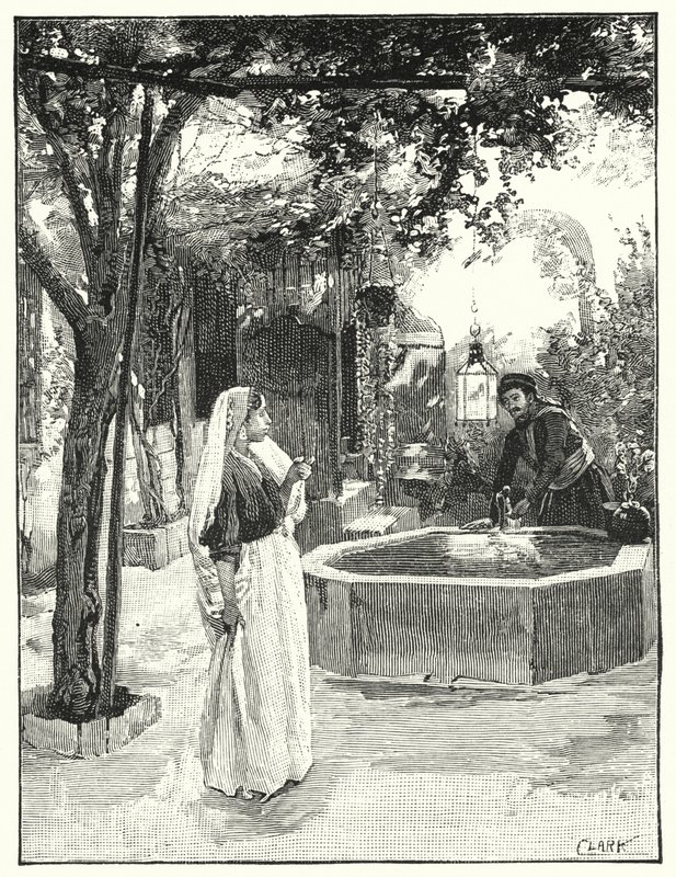 Binnenplaats van een huis in Damascus door Henry Andrew Harper