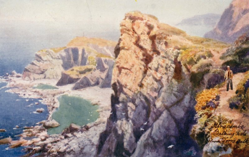 Badbaaien, vanaf Torrs Walk, Ilfracombe door Henry B. (after) Wimbush